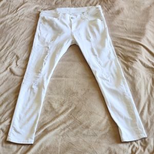 Levi's Boyfriend Skinny Fit Sz 13M White Juniors Distressed Jeans